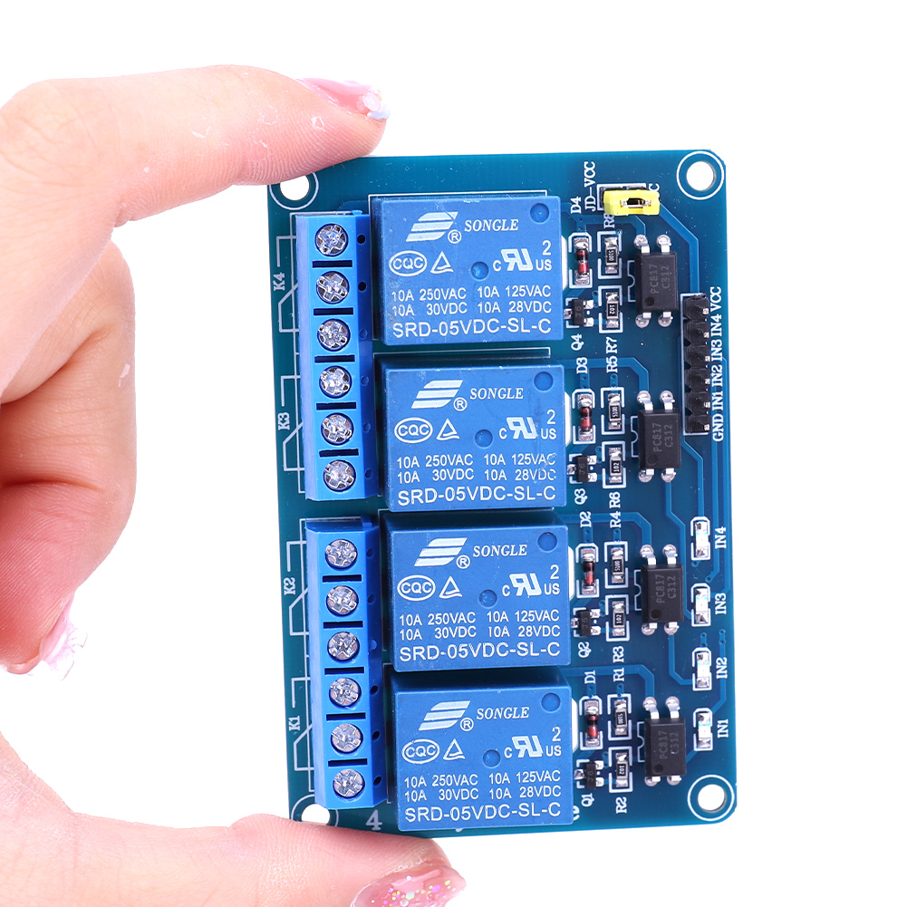 Home Automation Arduino - 5V 12V 4チャンネルリレーボード、オプトカプラリレー付き4ウェイリレーモジュール、Arduino用4ウェイリレーモジュールシールド