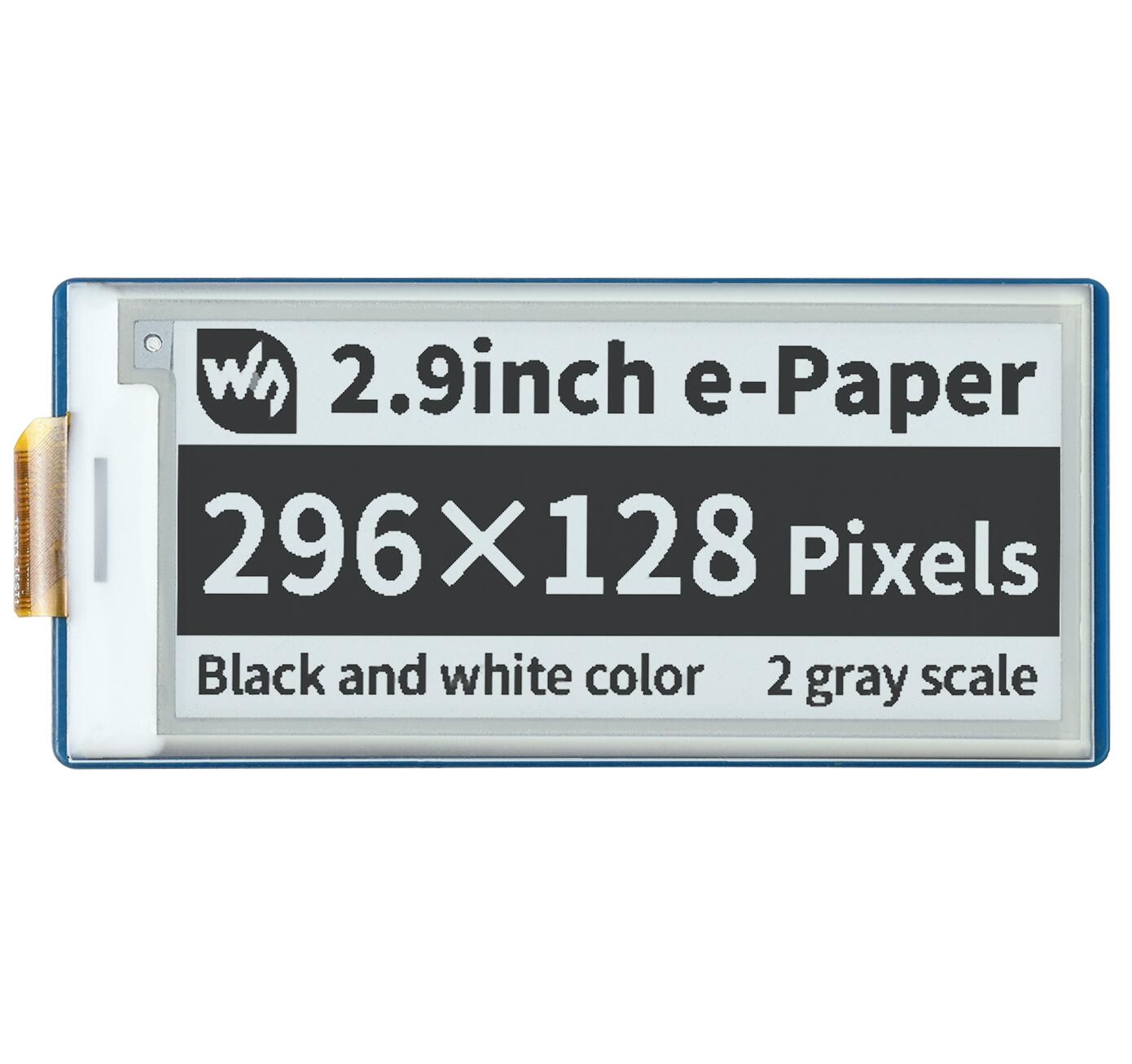 Display Epaper 2.9 - Waveshare Pico-ePaper-2.9、2.9インチ電子ペーパーEインクディスプレイモジュール（Raspberry Pi Pico用）