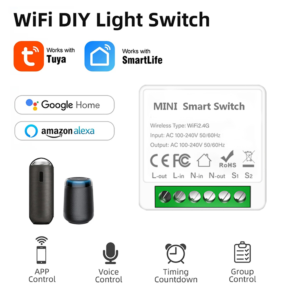 Home Automation Diy - 2 ウェイ制御 Tuya ミニ 16A WiFi