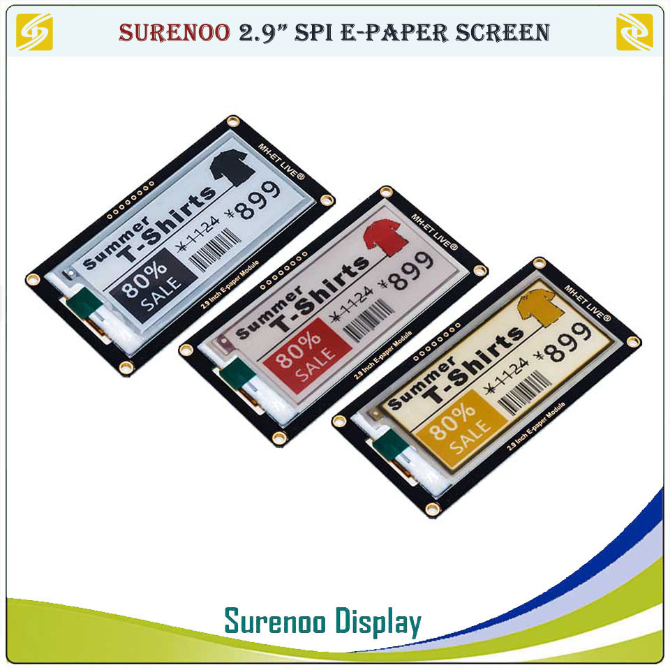 Display Epaper 2.9 - 電子書籍用インクディスプレイ画面,2.9インチ,128x296,sd1980z,e-ink,epi,stm32,arduino用
