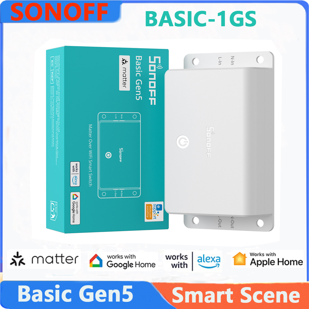 Sonoff Basic Switch - SONOFF Basic Gen5 (BASIC-1GS) Matter対応 WiFiスマートスイッチ（Matterプロトコル搭載）Apple