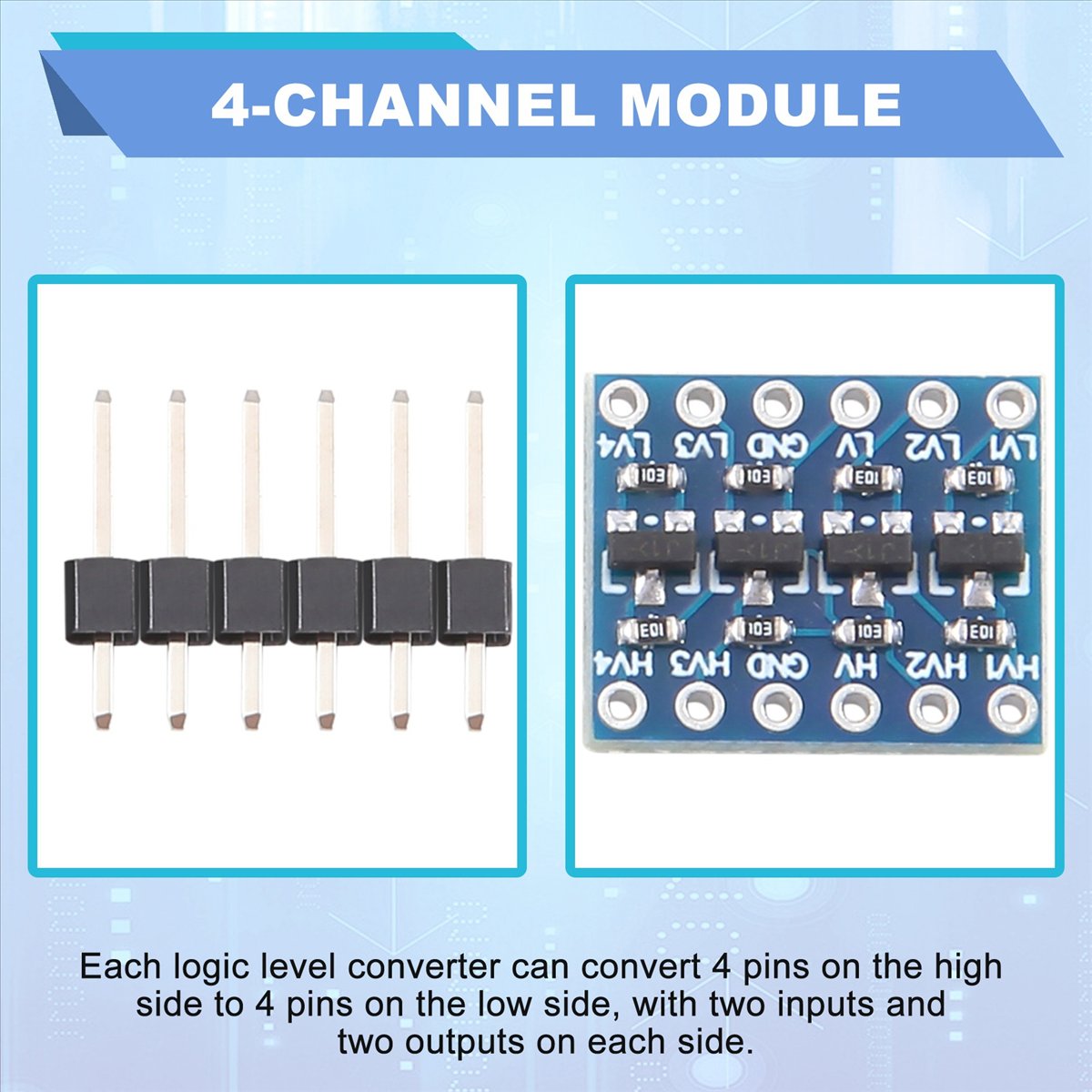 Level Shifter 3.3V - AT42 10個入り 4チャンネル IIC ロジックレベルコンバーター 双方向モジュール