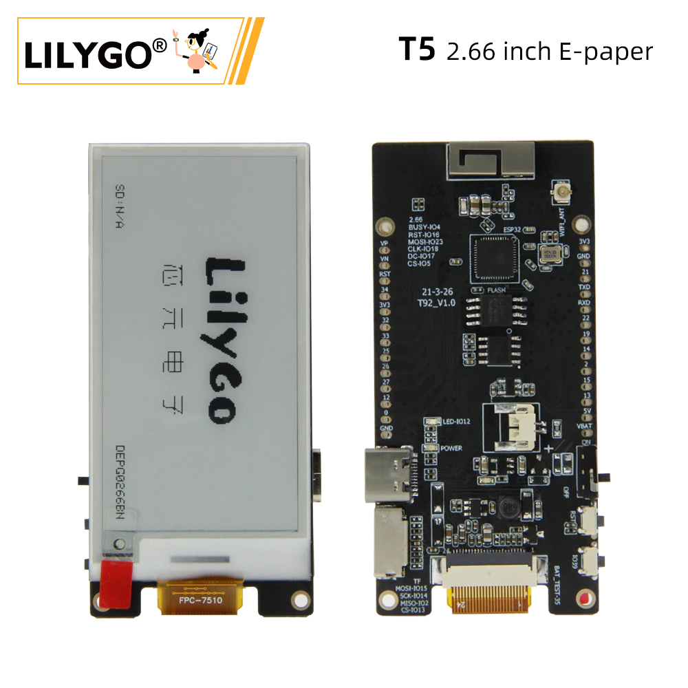 Home Automation Arduino - LILYGO® TTGO T5 2.66-Inch E-Paper 2.66インチe-Paperディスプレイesp32モジュール、wi-fi