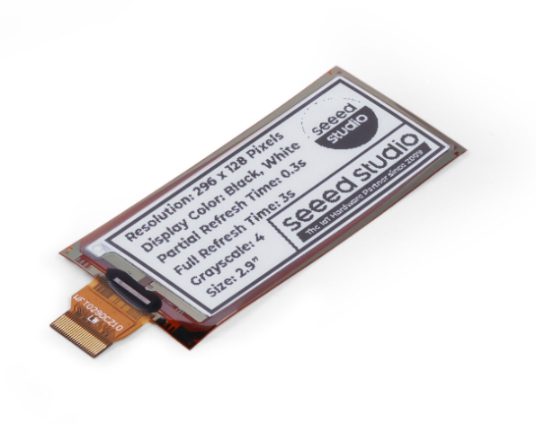 Display Epaper 2.9 - 104990852 2.9インチ フレキシブル モノクロ Eインク 電子ペーパーディスプレイ（296x128ピクセル）
