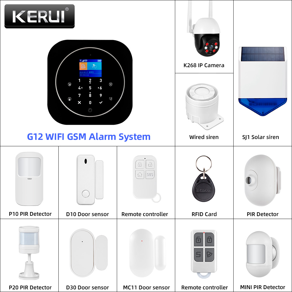 KERUI G12 2G Wifi ワイヤレスホーム警報シス - Home Automation System Diy のレビューと価格
