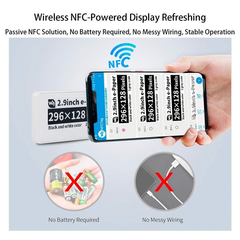 Waveshare 2.9 インチワイヤレス電源式電子ペーパ - Display Epaper 2.9 のレビューと価格