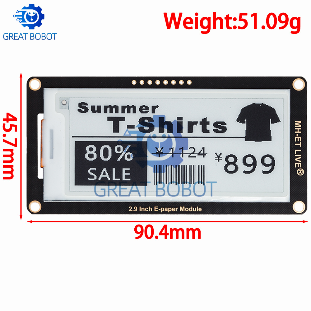 電子インクディスプレイ画面,電子ペーパーモジュール,spiサ - Display Epaper 2.9 のレビューと価格