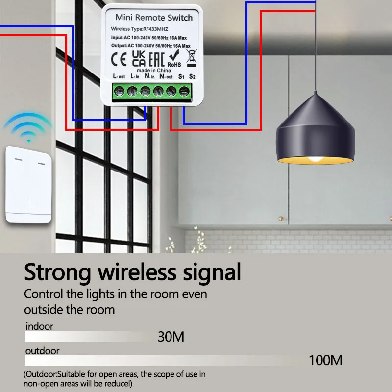 RF 433MHz スマートDIYワイヤレススイッチ 1/2 - Home Automation Panel Diy のレビューと価格