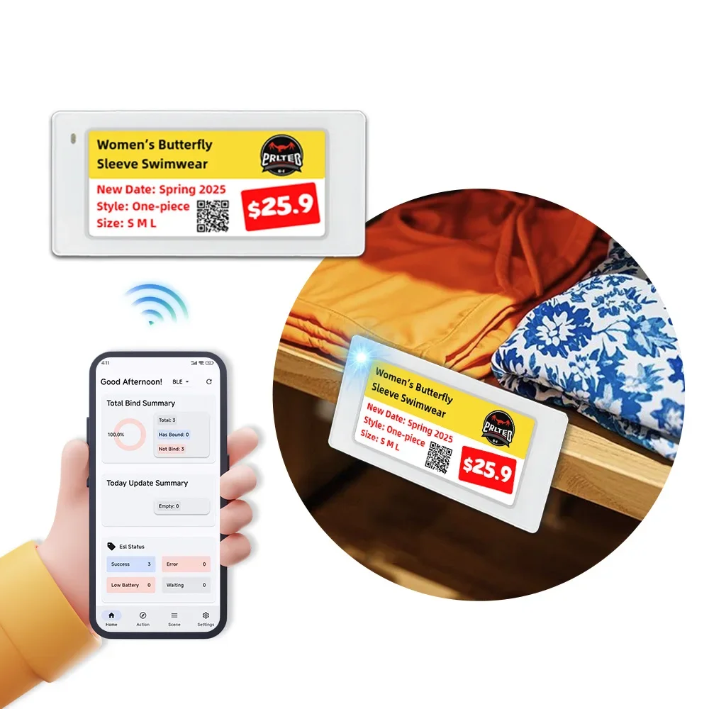 10 個 2.9 インチサイズデジタル値札 ESL 4 色電 - Display Epaper 2.9 のレビューと価格