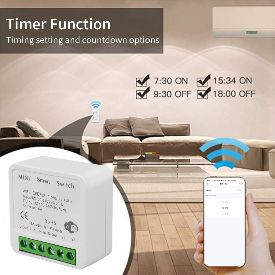 2ウェイミニDIYスマートスイッチTuya WiFiライトス - Home Automation Diy のレビューと価格